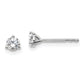 14k White Gold 1/3 carat Lab Grown Diamond VS/SI+ G+ Round Three Prong Stud Post Earrings