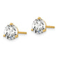 14k Yellow Gold 14k 5 carat Lab Grown Diamond VS/SI+ G+ Round Three Prong Stud Post Earrings