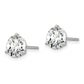 14k White Gold 6 Ct. Lab Grown Diamond VS/SI+ G+ Round Three Prong Stud Post Earrings