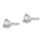 14k White Gold 1/3 Ct. Certified Lab Grown Diamond VS/SI+ G+ Round Three Prong Screwback Stud Post Earrings