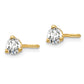 14k Yellow Gold 14k 1/3 carat Certified Lab Grown Diamond VS/SI+ G+ Round Three Prong Screwback Stud Post Earrings