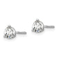 14k White Gold 1/2 ctw Certified Lab Grown Diamond VS/SI+ G+ Round 3 Prong Heavy Wt. Screwback Stud Earrings