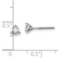 14k White Gold 1/2 ctw Certified Lab Grown Diamond VS/SI+ G+ Round 3 Prong Heavy Wt. Screwback Stud Earrings