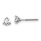 14k White Gold 1/2 ctw Certified Lab Grown Diamond VS/SI+ G+ Round 3 Prong Heavy Wt. Screwback Stud Earrings