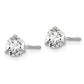 14k White Gold 2/3 ctw Lab Grown Diamond VS/SI+ G+ Round 3 Prong Heavy Wt. Screwback Stud Earrings