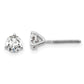 14k White Gold 2/3 ct Certified Lab Grown Diamond VS/SI+ G+ Round Three Prong Screwback Stud Post Earrings