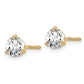 14k Yellow Gold 14k 2/3 ct Lab Grown Diamond VS/SI+ G+ Round Three Prong Screwback Stud Post Earrings