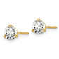 14k Yellow Gold 2/3 ctw Certified Lab Grown Diamond VS/SI+ G+ Round 3 Prong Heavy Wt. Screwback Stud Earrings