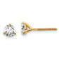 14k Yellow Gold 2/3 ctw Lab Grown Diamond VS/SI+ G+ Round 3 Prong Heavy Wt. Screwback Stud Earrings