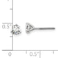 14k White Gold 3/4 ctw Certified Lab Grown Diamond VS/SI+ G+ Round 3 Prong Heavy Wt. Screwback Stud Earrings