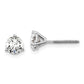 14k White Gold 1 carat Lab Grown Diamond VS/SI+ G+ Round Three Prong Screwback Stud Post Earrings