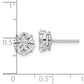 14k White Gold 1 Ct. Lab Grown Diamond VS/SI+ G+ Round and Marquise Halo Post Earrings