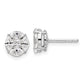 14k White Gold 1 Ct. Lab Grown Diamond VS/SI+ G+ Round and Marquise Halo Post Earrings