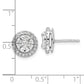 14k White Gold 1 carat Lab Grown Diamond VS/SI+ G+ Complete Round and Marquise Halo Post Earrings