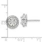 14k White Gold 1 Ct. Lab Grown Diamond VS/SI+ G+ Round and Marquise Halo Post Earrings