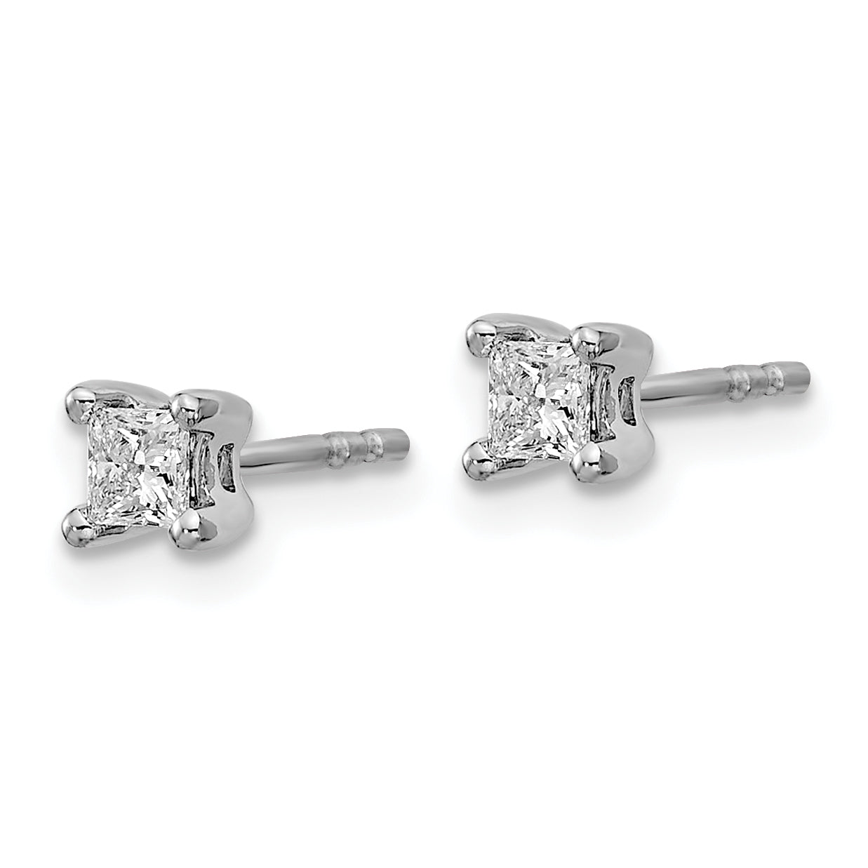 14k White Gold 1/3 ctw Lab Grown Diamond VS/SI+ G+ Princess 4 Prong Heavy Wt. Stud Earrings