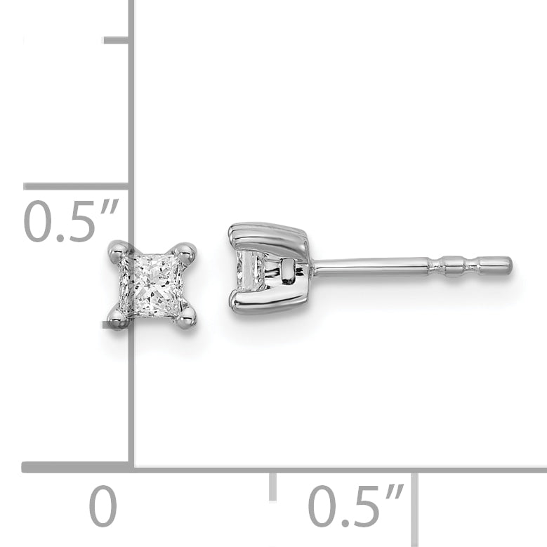 14k White Gold 1/3 ctw Lab Grown Diamond VS/SI+ G+ Princess 4 Prong Heavy Wt. Stud Earrings