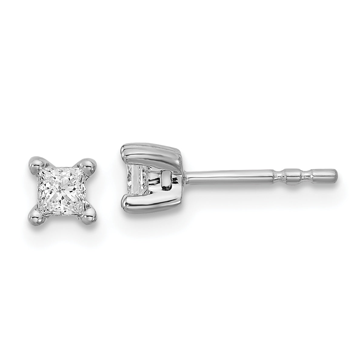 14k White Gold 1/3 ctw Lab Grown Diamond VS/SI+ G+ Princess 4 Prong Heavy Wt. Stud Earrings