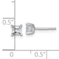 14k White Gold 3/4 ctw Certified Lab Grown Diamond VS/SI+ G+ Princess 4 Prong Heavy Wt. Stud Earrings