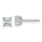 14k White Gold 3/4 ctw Lab Grown Diamond VS/SI+ G+ Princess 4 Prong Heavy Wt. Stud Earrings