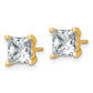 14k Yellow Gold 3 ctw Lab Grown Diamond VS/SI+ G+ Princess 4 Prong Heavy Wt. Stud Earrings