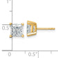 14k Yellow Gold 3 ctw Lab Grown Diamond VS/SI+ G+ Princess 4 Prong Heavy Wt. Stud Earrings