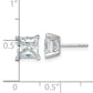 14k White Gold 4 ctw Certified Lab Grown Diamond VS/SI+ G+ Princess 4 Prong Heavy Wt. Stud Earrings