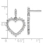 14k White Gold 1 Ct. Lab Grown Diamond VS/SI+ G+ Complete Dangle Heart Post Earrings