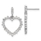 14k White Gold 1 Ct. Lab Grown Diamond VS/SI+ G+ Complete Dangle Heart Post Earrings