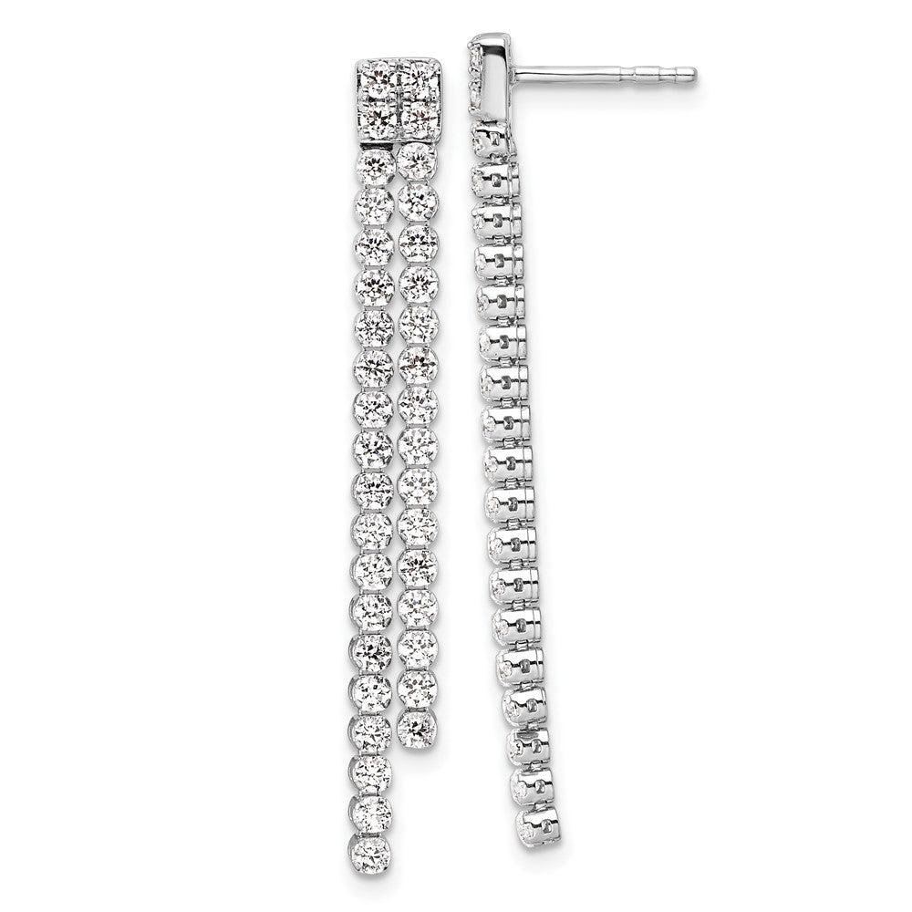 14k White Gold 1 7/8 Ct. Lab Grown Diamond VS/SI+ G+ Complete Dangle Post Earrings