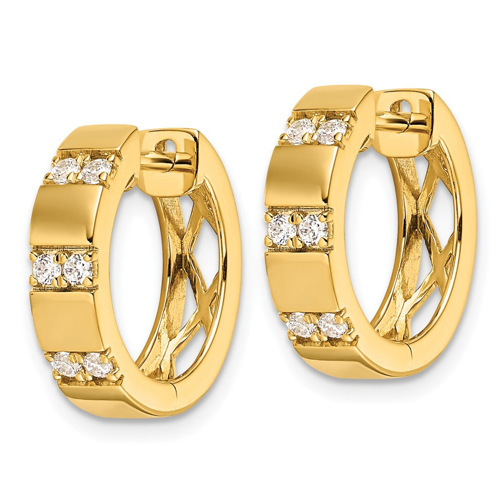 14k Yellow Gold 14k 1/3 carat Lab Grown Diamond VS/SI+ G+ Complete Fashion Hinged Hoop Earrings