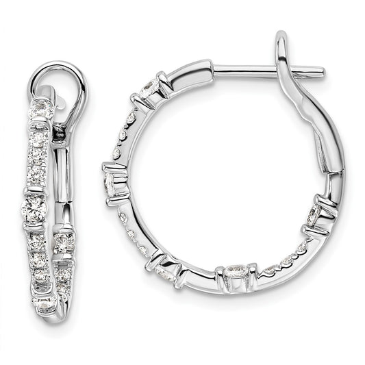 14k White Gold 3/4 carat Lab Grown Diamond VS/SI+ G+ Complete In and Out Hoop Earrings