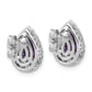 14K White Gold Lab Grown VS/SI FGH Diamond and Amethyst Pear Post Earrings