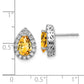 14K White Gold Lab Grown VS/SI FGH Diamond and Citrine Pear Post Earrings