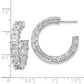 14k White Gold 8 1/3 Ct. Lab Grown Diamond VS/SI+ G+ Princess In and Out Hoop Earrings