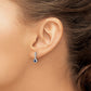 14k White Gold 1/6 Ct. Lab Grown Diamond VS/SI+ G+ and Cabochon Created Sapphire Dangle Post Earrings