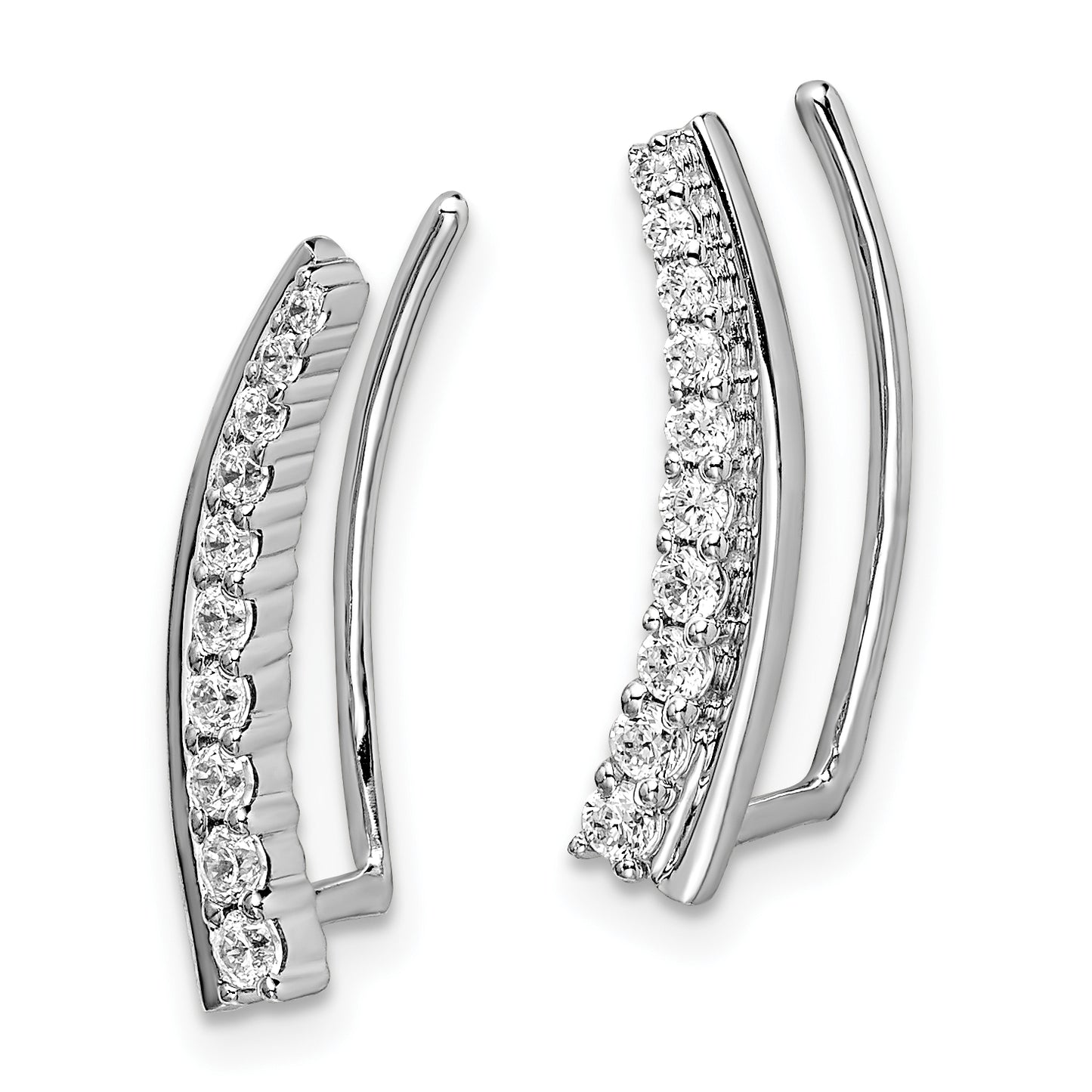 14k White Gold 1/3 Ct. Lab Grown Diamond VS/SI+ G+ Ear Climber Earrings