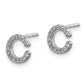 14K White Gold Lab Grown VS/SI+ G+ Diamond Letter C Initial Post Earrings