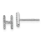 14K White Gold Lab Grown VS/SI+ G+ Diamond Letter Hnitial Post Earrings