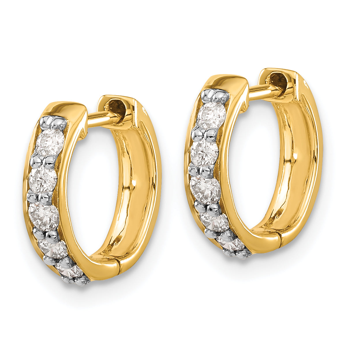 14k Yellow Gold 1/3 Ct. Lab Grown Diamond VS/SI+ G+ Hinged Hoop Earrings