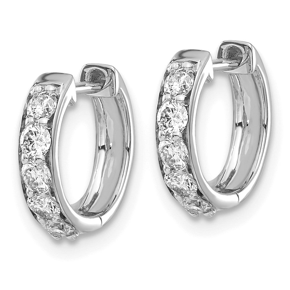 14k White Gold 1/2 carat Lab Grown Diamond VS/SI+ G+ Complete Hinged Hoop Earrings