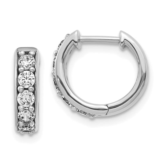 14k White Gold 1/2 carat Lab Grown Diamond VS/SI+ G+ Complete Hinged Hoop Earrings