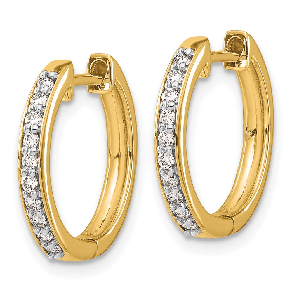 14k Yellow Gold 14k 1/4 carat Lab Grown Diamond VS/SI+ G+ Complete Hinged Hoop Earrings