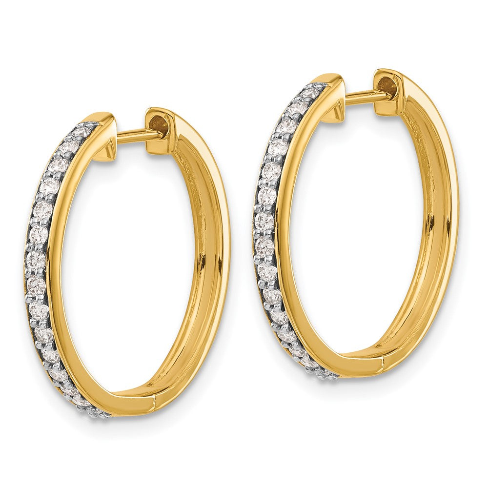 14k Yellow Gold 14k 1/3 carat Lab Grown Diamond VS/SI+ G+ Complete Hinged Hoop Earrings