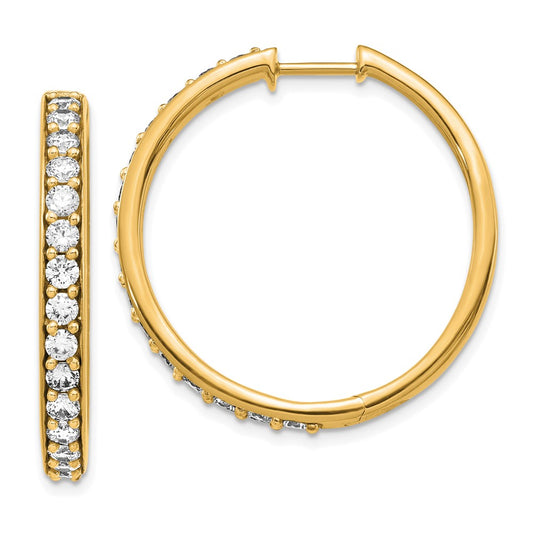 14k Yellow Gold 14K Lab Grown Diamond VS/SI FGH Hinged Hoop Earrings