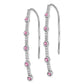 14k White Gold 3/8 Ct. Lab Grown Diamond VS/SI+ G+ and Lab Created Pink Sapphire Threader Earrings