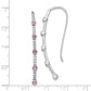 14k White Gold 3/8 Ct. Lab Grown Diamond VS/SI+ G+ and Lab Created Pink Sapphire Threader Earrings