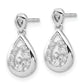 14k White Gold 1/6 Ct. Lab Grown Diamond VS/SI+ G+ Dangle Teardrop Post Earrings