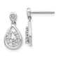 14k White Gold 1/6 Ct. Lab Grown Diamond VS/SI+ G+ Dangle Teardrop Post Earrings