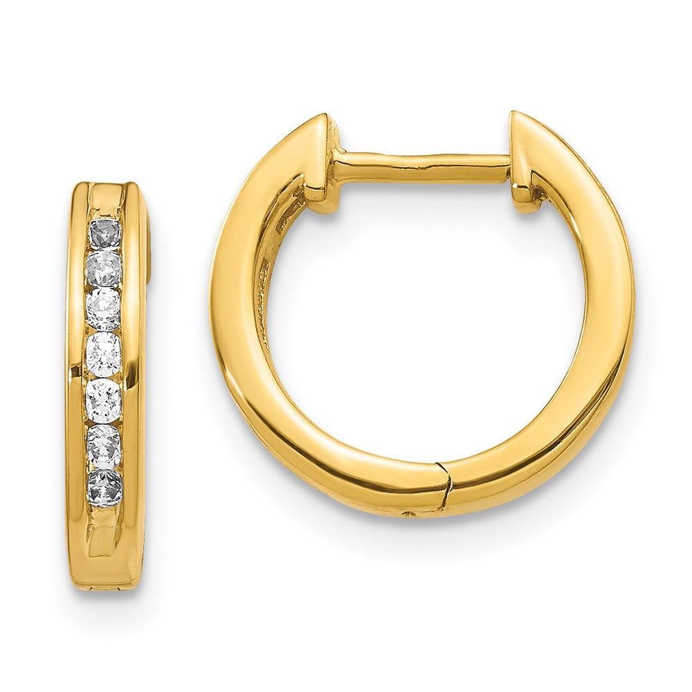 14k Yellow Gold 14k 1/4 carat Lab Grown Diamond VS/SI+ G+ Complete Hinged Hoop Earrings